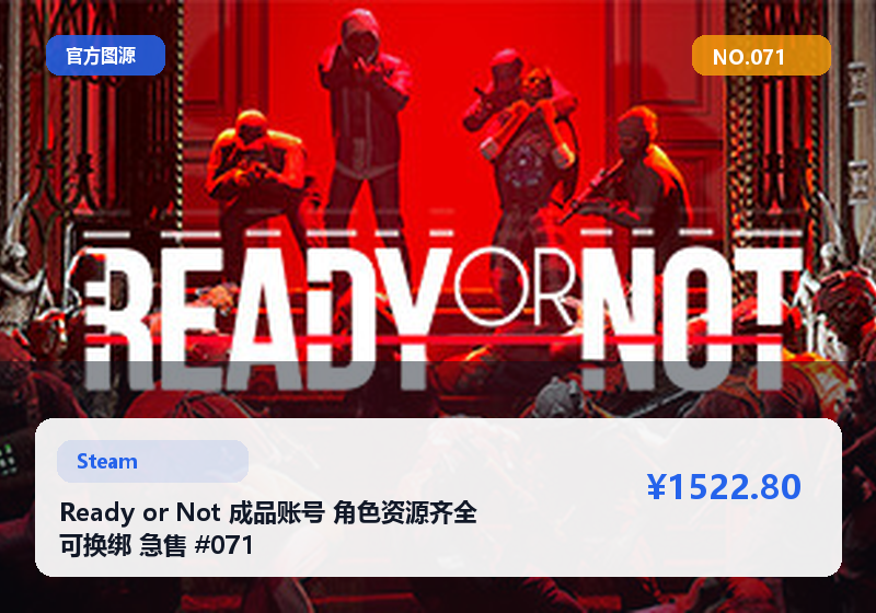 Ready or Not 成品账号 角色资源齐全 可换绑 急售 #071