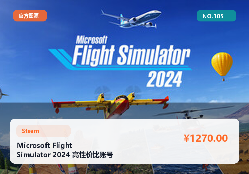 Microsoft Flight Simulator 2024 高性价比账号 适合回归玩家 高评分 #105